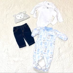 5-Piece NB Boy’s Bundle Blue & White - AS IS